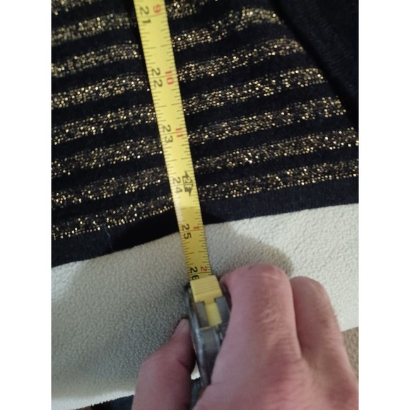 Calvin Klein Size XS Women's Black Knit Wool Blend Sweater with metalic stripe - Picture 7 of 8